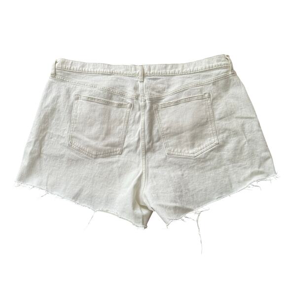 Abercrombie & Fitch 4” Mom Short High Rise Curve Love White Denim Shorts 36/22 - Picture 3 of 3